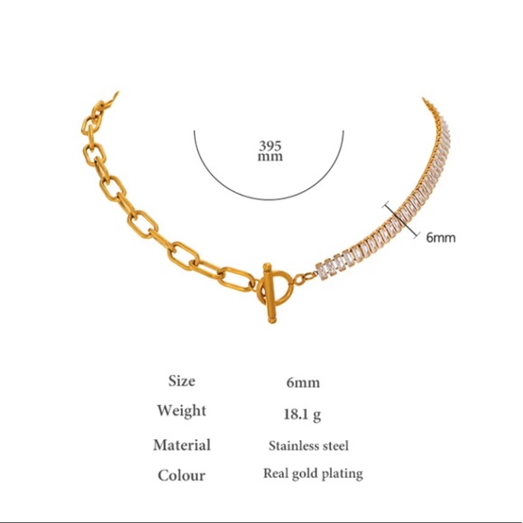 💛Gold plated Crystal pave choker - Picture 3 of 8